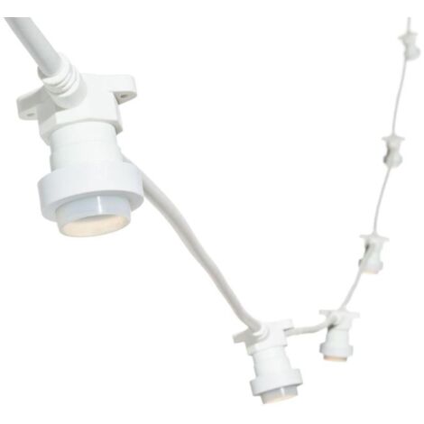 Cavo portalampada catena prolungabile da esterno 5 mt vintage 8 postazioni -Bianco (1/5)