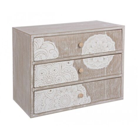Cassettiera porta gioie shiva 3 cassetti – Struttura in MDF – Misure 28,5 x 17 x h 20,5cm – Design elegante e minimalista – Yes Everyday (1/5)