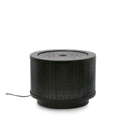 Fontana per uso interno ed esterno "miki" tondo con led in metallo -Ø40x30h / Nero
