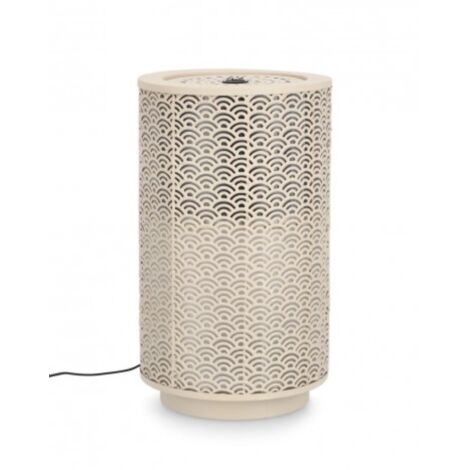 Fontana per uso interno ed esterno "akira" cilindrico beige con led -Ø30x51.5h