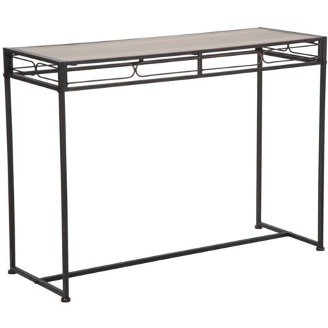 Console Relaxdays Stretta Con 3 Ripiani – H75xL80xP23 Cm In Metallo E MDF – Tavolino Da Ingresso Stile Industriale Marrone/Nero