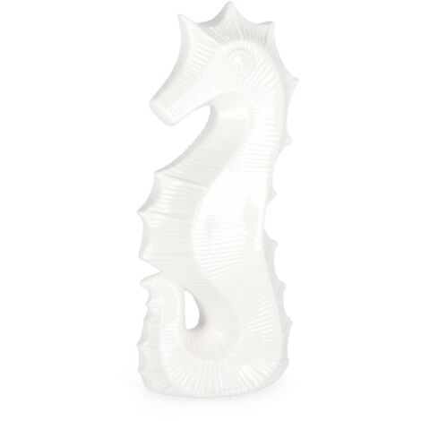 Cavallucci marino favignana realizzato in porcellana con diverse tonalità di colore -12.5 x 8.7 x h 27cm / Bianco