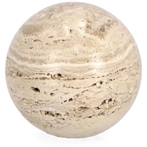 Decorazione tikar a sfera realizzato in marmo travertino -Ø7 / Beige