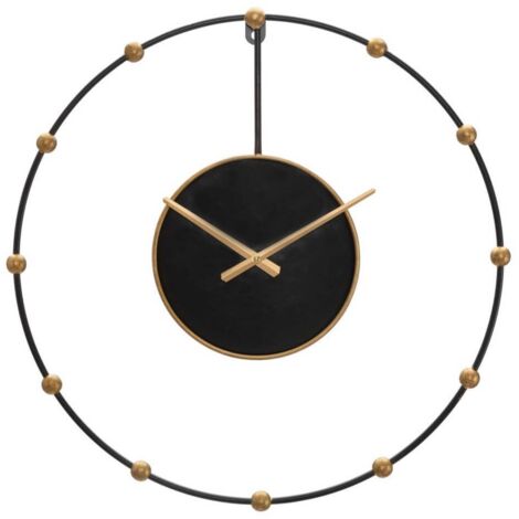 Orologio da parete in ferro color nero per salotto e cucina (1/5)