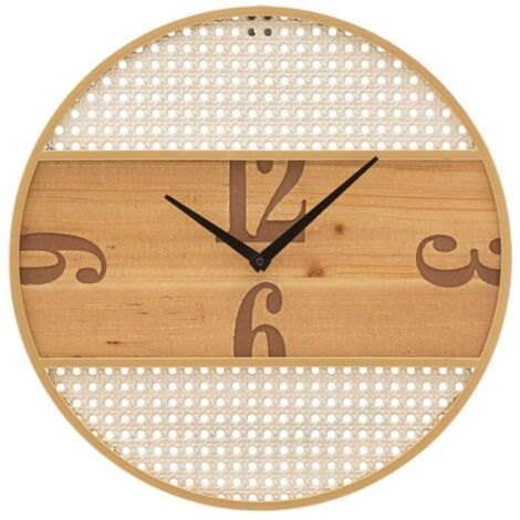 Orologio da parete con motivi decorativi in ferro e legno MDF per salotto e cucina (1/5)
