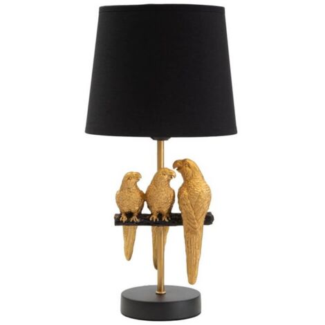 Lampada "Pappagallo" struttura in metallo color oro e poliestere per interni -Da comodino (1/5)