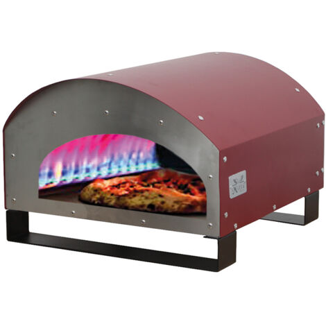 Forno a gas per pizze in acciaio inox da esterno con piedi pieghevoli "Made in Italy" -Bordeaux