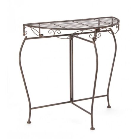 Tavolo "Melanie" marrone in acciaio -Consolle 75x36x75