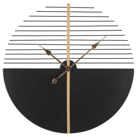 Orologio da parete in ferro color nero e oro per salotto e cucina (1/5)