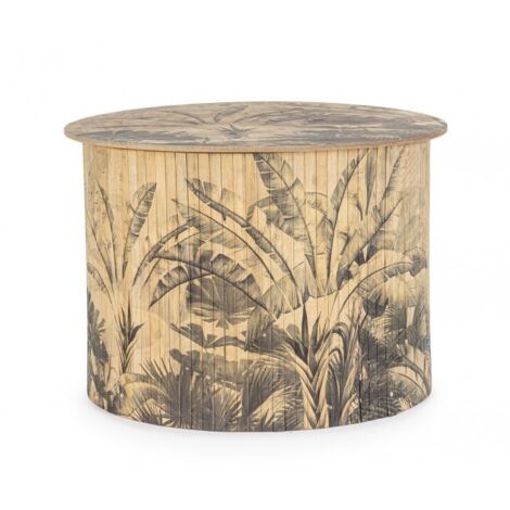 Tavolino nariko in struttura di bambù piano e fondo in mdf e viteria in acciaio -Ø 58 x h 40 cm