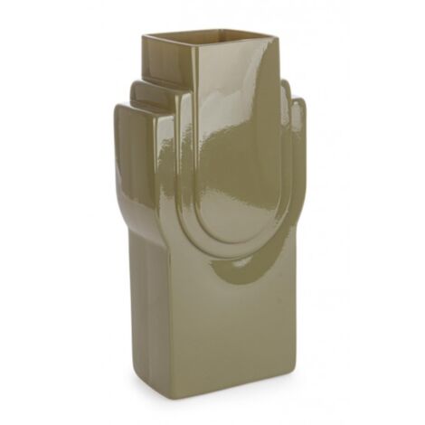 MURANO Original First Quality "Vaso in vetro verde acidato e decorato