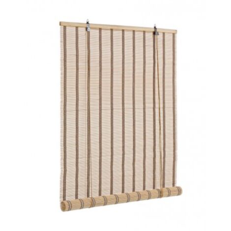Tenda Tolosa marrone in bamboo, barre in legno e filo di poliestere copertura 75% -120x260h (1/4)