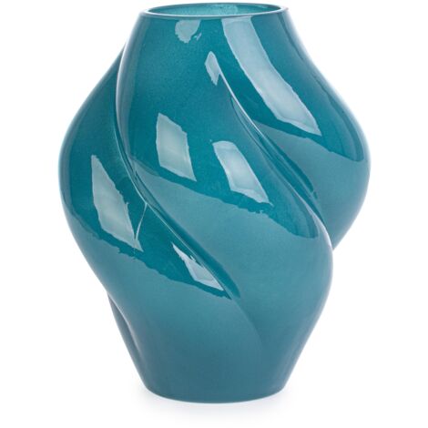Vaso da interno tondo "Daven" in vetro Ø 16x h 20 cm -Verde