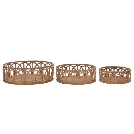 Svuota tasche cestini in rattan colore naturale per interni set da 3 (1/5)