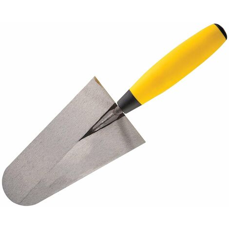 Cazzuola per muratore a punta tonda in acciaio temperato con manico antiscivolo -180 mm