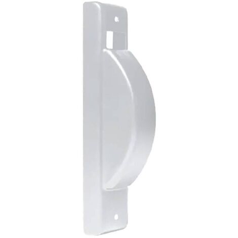 Placca per avvolgitore automatico semincasso realizzata in alluminio verniciato di bianco (1/3)