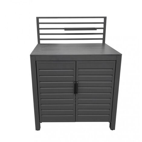 Modulo piano cucina da esterno "Trinidad" struttura in alluminio con ante 90 cm