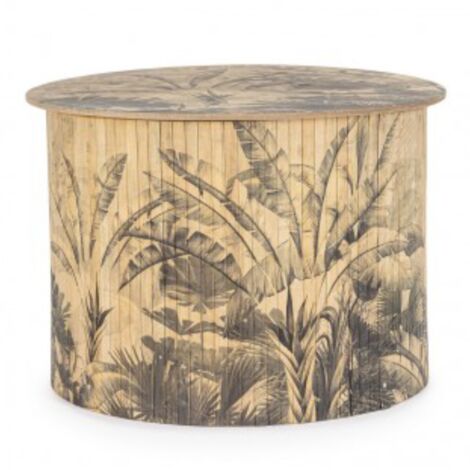 Tavolino nariko in struttura di bambù piano e fondo in mdf e viteria in acciaio -Ø 40 x h 40 cm