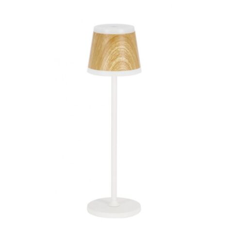 Lampada da tavolo a led klara bianca e naturale in acciaio Ø 11 x h 38,5 cm (1/2)