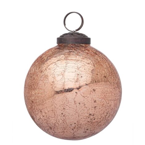 Sfera "Brill" in vetro color caramello lucido Ø 10 cm per decorazioni natalizie -4 Pezzi da Ø 10 cm (1/3)