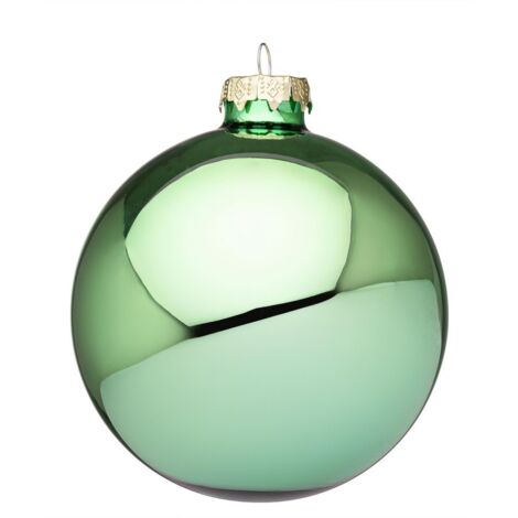 Palline per albero di Natale, sfera verde caraibi lucido -6 sfere da 8 cm (1/2)