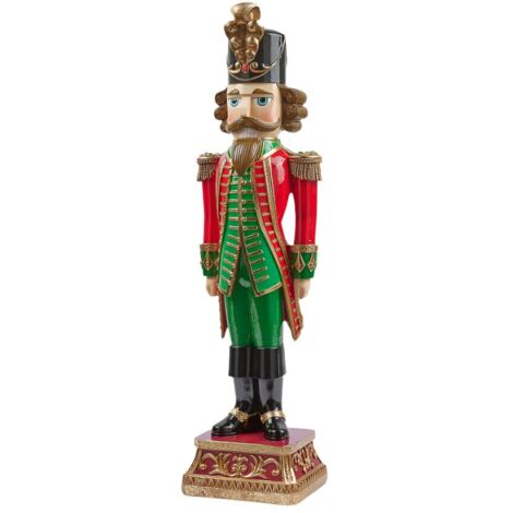 Soldatino schiaccianoci con calendario in resina decorazione natalizia, h 66 cm -Grande