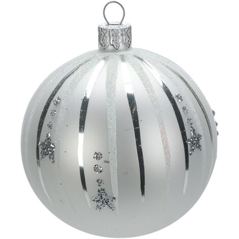 Palline per albero di Natale, in Vetro, color argento, da Ø 100 mm, 6 pezzi (1/4)