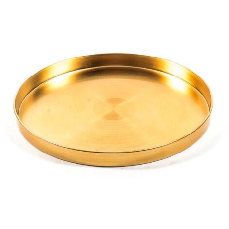Vassoio decorativo tondo in plastica color oro decorazioni natalizie