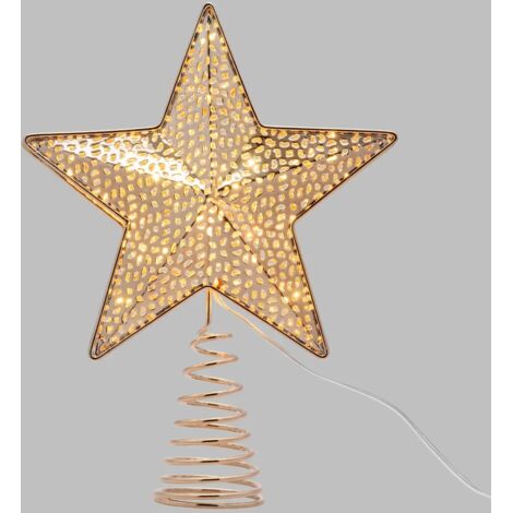 Stella Puntale Albero Di Natale Argento - Decorazione Luminosa Per Christmas Tree 20x25 Cm - Foto 9