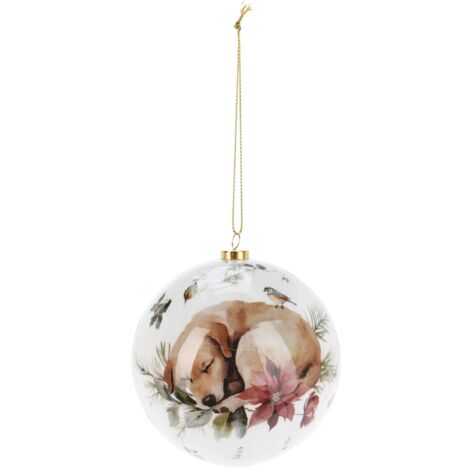 Sfere per albero di Natale in polistirene per decorazione natalizia Ø 10 cm -Cane Dormiente