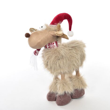 RENNA CON SCIARPA E CAPPELLO BLU/AZZURRO - BABBO NATALE E PERSONAGGI