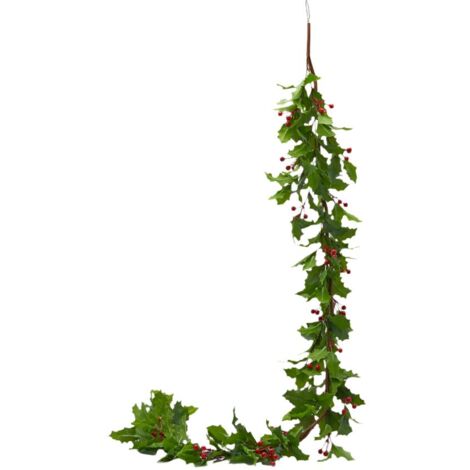 Leaf Design UK - Ghirlanda Natalizia Artificiale 150cm Con Bacche Rosse E Vite Intrecciata - 6