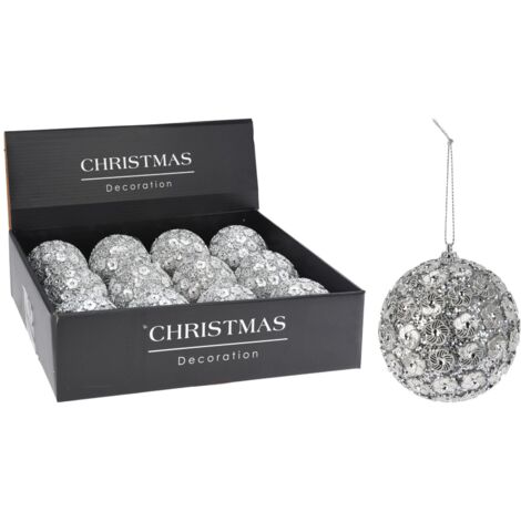 Box Completo Con 12 Palline Di Natale In Pvc Rosa In Tinta Unita Varie Tonalita 62050907
