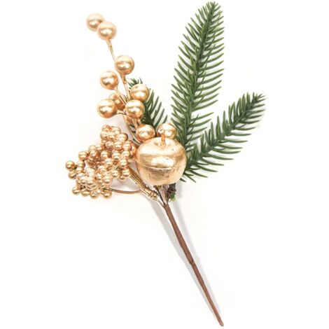 Rametto decorativo natalizio color oro per decorazioni natalizie h 26,5 cm -Modello 3