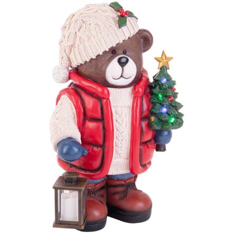 Orso decorativo "Chatfield" in poliresina con luci led per decorazione natalizia (1/2)