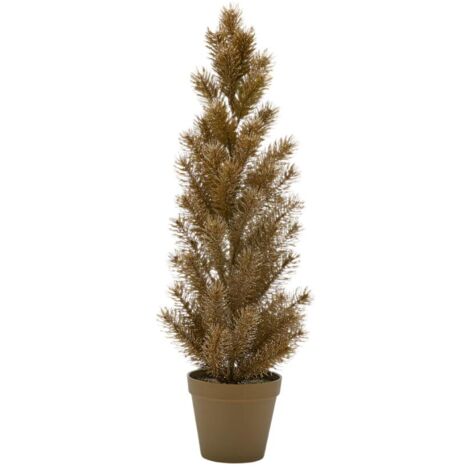 Pino "Glitter" verde con vaso di h.60 cm per decorazioni natalizie (1/2)