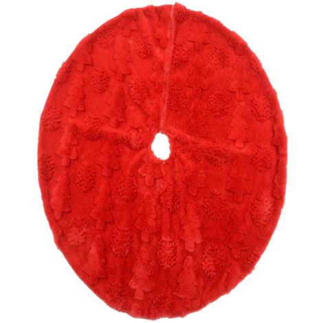 Copribase per albero di natale tappeto tondo in tessuto Ø 80 cm -Rosso