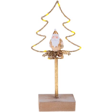Albero per decorazione di natale con led e babbo h 26 cm (1/5)