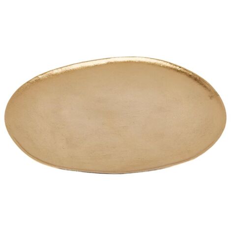 Vassoio decorativo tondo natalizio color Oro in alluminio, da 36 cm (1/2)