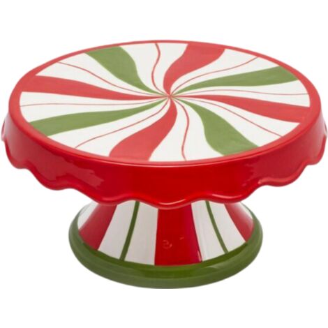 Alzata "Candy" colorata su piede con bordo per torte e dolci decorazione natalizia -Ø 19 cm (1/2)