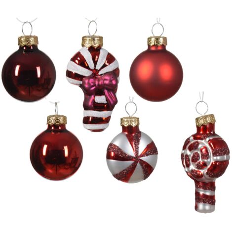 Set 12 palline rosse paesaggio innevato vetro 60mm | vendita online su