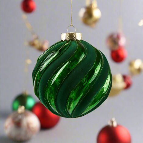 Set Di 9 Palline Di Natale In Velluto, Diametro 10 Cm, Per Albero E Decorazioni Festive