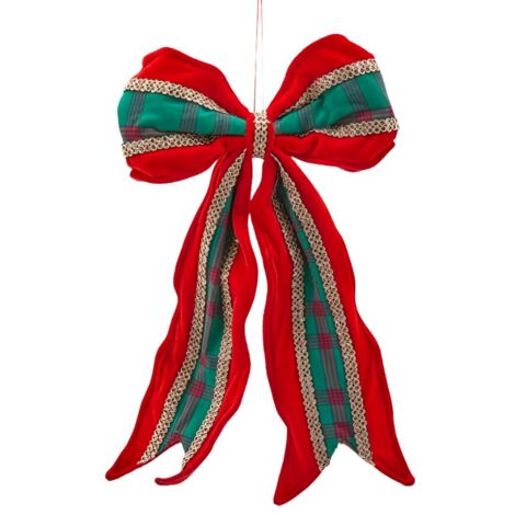 Fiocco "Noel" decorazione natalizia per albero e ghirlanda da 45 cm (1/3)