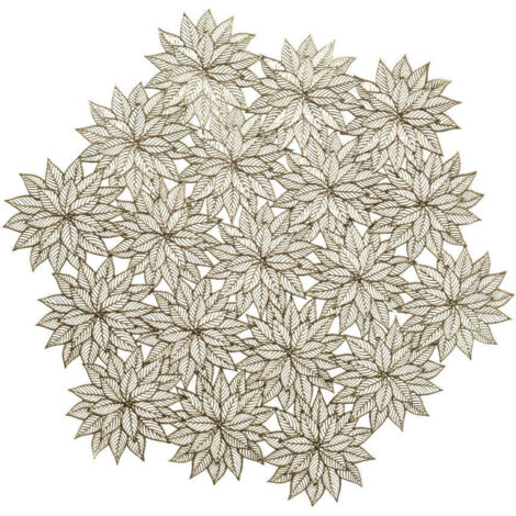 Tovaglietta tonda con foglie decorazione natalizia da 38 cm