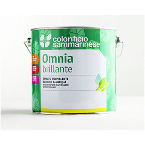 SMALTO ALL'ACQUA 'OMNIA' Lt. 0,750 Bianco brillante COLORIFICIO SAMMARINESE 6 PZ