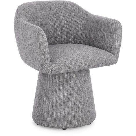 Poltrona girevole "Lottie" base in compensato e schienale in acciaio per interno -Grigio Scuro (1/5)