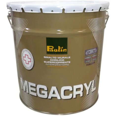 Megacry Smalto murale acrilico per intonaci -opaco / Opaco bianco 4 lt