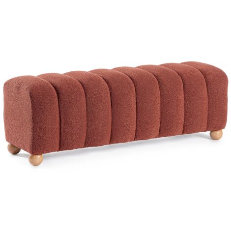 Panca "Zora" struttura in MDF rivestimento in poliestere effetto boucle' -Ginger (1/5)