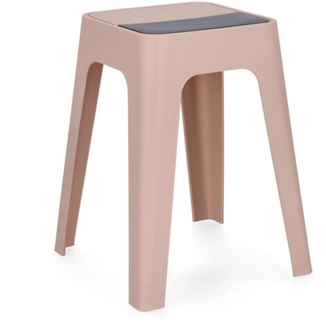 Sgabello Alto Impilabile Zefiro In Polipropilene - Tortora, Made In Italy, Per Bar, Casa E Esterno - Foto 8