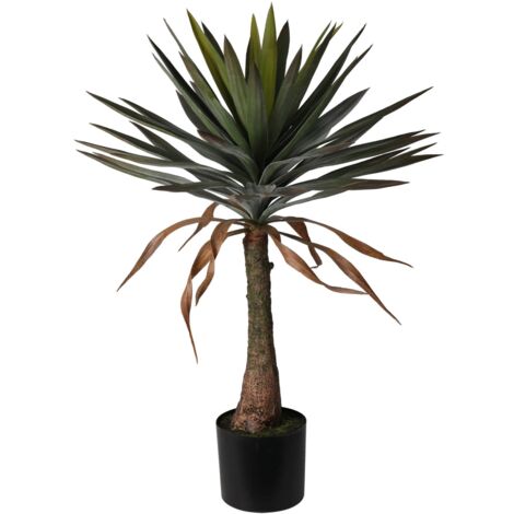 Pianta Artificiale Yucca AMERIQUE In Vaso 20cm: 228 Foglie Realistiche, Design Unico Per Interni Ed Esterni, Zero Manutenzione